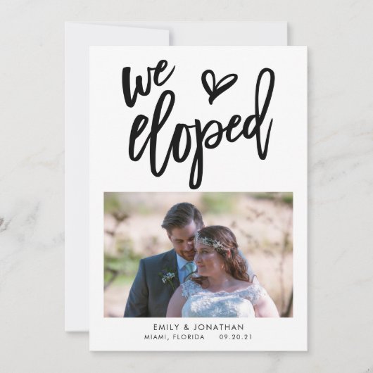 Wir haben Ankündigung Foto Einladung Schwarzen Tex (Vorderseite)