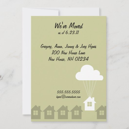 Wir haben Ankündigungskarten verschoben Ankündigung (Vorderseite)