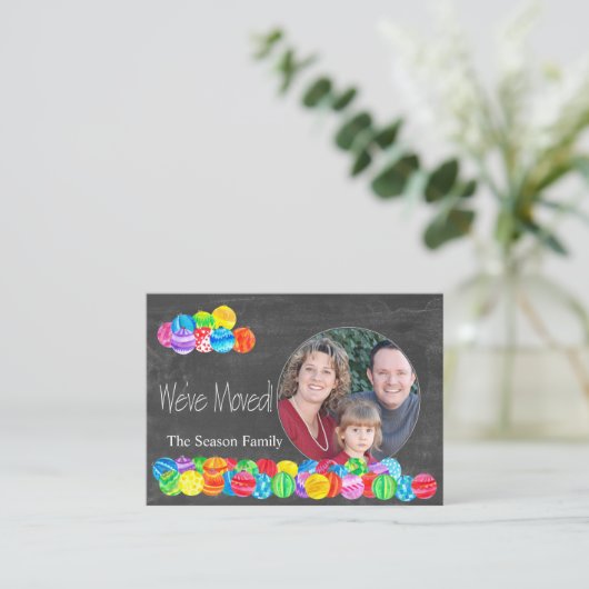 Wir haben Aquarellbaubles Fotokarte verschoben Begleitkarte (Stehend Vorderseite)