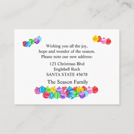 Wir haben Aquarellbaubles Fotokarte verschoben Begleitkarte (Rückseite)