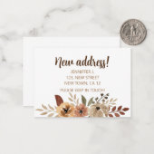 Wir haben Aquarellbraun-Flora-Blätter verschoben Mitteilungskarte (Vorderseite/Rückseite Beispiel)