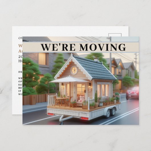 WIR HABEN AUF Rädern offene Hütte BEWEGT Einladungspostkarte (Vorne/Hinten)