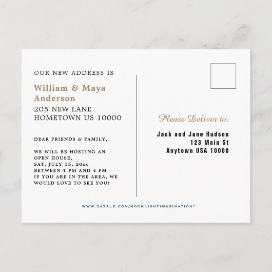 WIR HABEN AUF Rädern offene Hütte BEWEGT Einladungspostkarte (Rückseite)