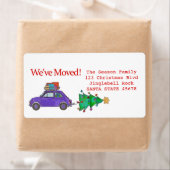 Wir haben Auto, Baum und Geschenke Weihnachtslabel (Insitu)
