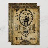 Wir haben Batty Halloween-Party eingeladen Einladung (Vorne/Hinten)