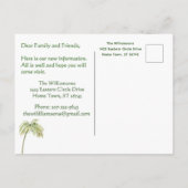 Wir haben Beach Budget Palm Trees Golf Move Ankündigungspostkarte (Rückseite)