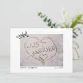 Wir haben Beach gerade geheiratet Foto Ankündigung (Stehend Vorderseite)