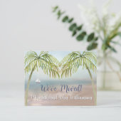 Wir haben Beach Palm Trees Budget Move Ankündigungspostkarte (Stehend Vorderseite)