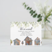 Wir haben bearbeitbare neue Adresse verschoben Postkarte (Stehend Vorderseite)