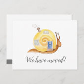 Wir haben bewegliches Zuhause des Schneckehauses Ankündigungspostkarte (Vorne/Hinten)