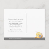 Wir haben bewegliches Zuhause des Schneckehauses Ankündigungspostkarte (Rückseite)