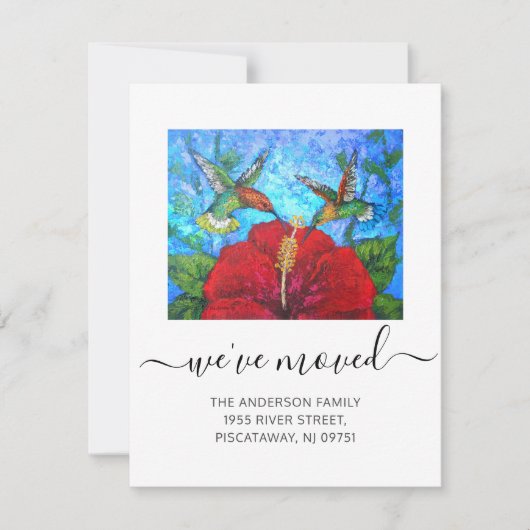 Wir haben bewegte Hummingvögel, die Skriptbewegung Ankündigung (Vorderseite)