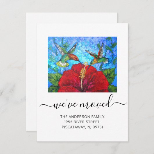 Wir haben bewegte Hummingvögel, die Skriptbewegung Ankündigung (Vorne/Hinten)