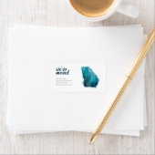 Wir haben Blue Watercolor Georgia verschoben Adressaufkleber (Insitu)