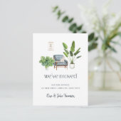 Wir haben Boho Cat Moving Ankündigung verschoben Postkarte (Stehend Vorderseite)