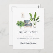 Wir haben Boho Cat Moving Ankündigung verschoben Postkarte (Vorne/Hinten)