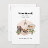 Wir haben Boho Chic-Adressenänderung verschoben Ankündigungspostkarte (Vorne/Hinten)