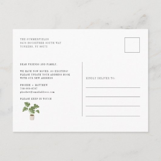 Wir haben Boho Chic-Adressenänderung verschoben Ankündigungspostkarte (Rückseite)