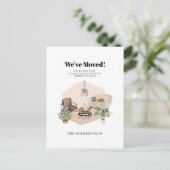 Wir haben Boho Chic-Adressenänderung verschoben Ankündigungspostkarte (Stehend Vorderseite)