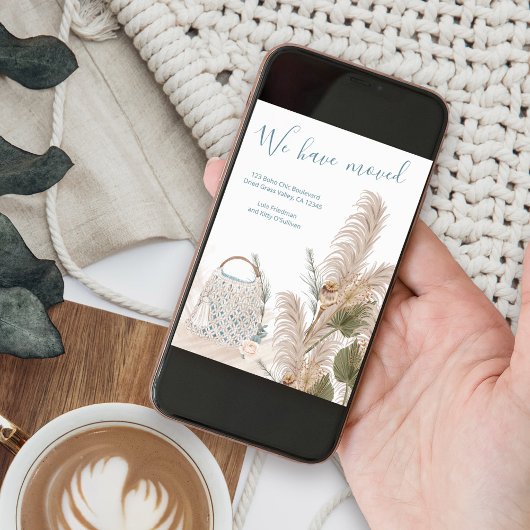 Wir haben Boho Chic Macrame Pampas Grass Moving be Ankündigung