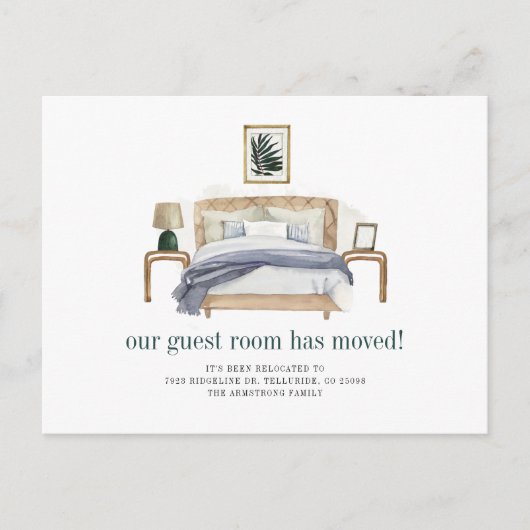 Wir haben Boho Chic neue Adresse bewegt Ankündigungspostkarte (Vorderseite)