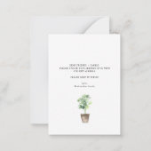 Wir haben Boho Indoor-Pflanze verschoben und eine  Mitteilungskarte (Rückseite)