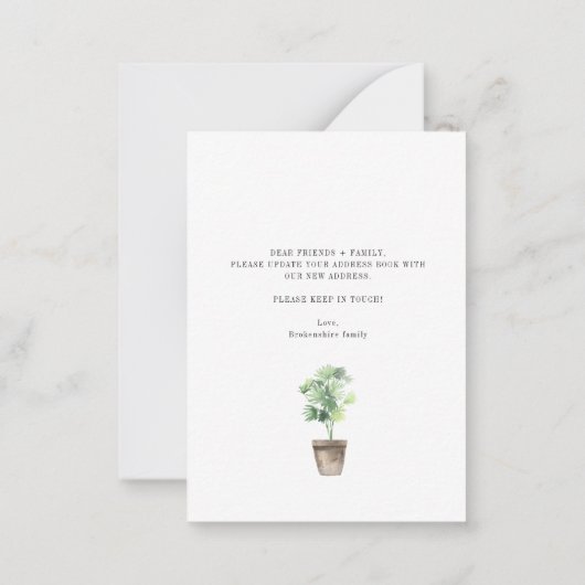 Wir haben Boho Indoor-Pflanze verschoben und eine Mitteilungskarte (Rückseite)