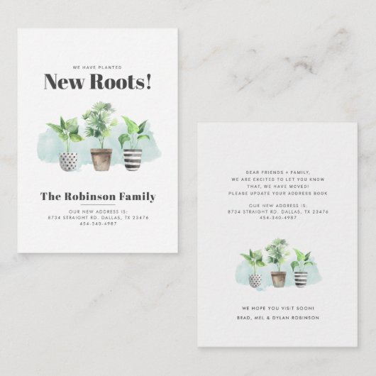 Wir haben Boho New Roots Moving Mitteilungskarte (Vorne/Hinten)