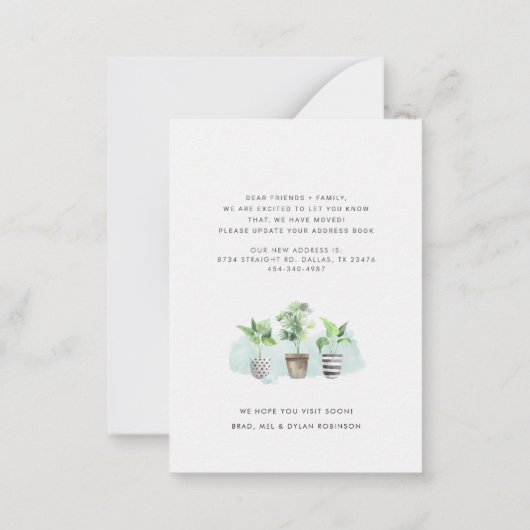 Wir haben Boho New Roots Moving Mitteilungskarte (Rückseite)