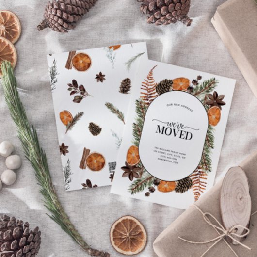Wir haben Boho Winter Citrus Moving Ankündigung ve