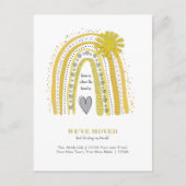 Wir haben Boho Yellow Rainbow Ankündigung verschob Postkarte (Vorderseite)
