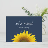 Wir haben botanische Sonnenblumen-Navy-Blue-Bewegu Ankündigung (Stehend Vorderseite)