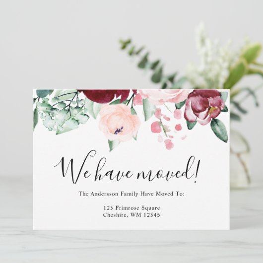 Wir haben Calligrapy Script Announcement Card über Ankündigung (Stehend Vorderseite)