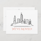 Wir haben Chicago City Skyline verschoben Ankündigungspostkarte (Vorne/Hinten)