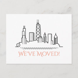 Wir haben Chicago City Skyline verschoben Ankündigungspostkarte
