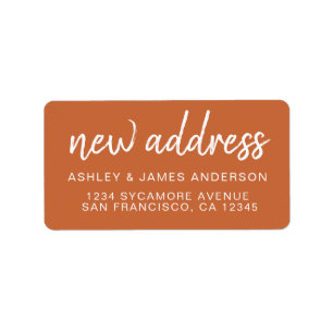 Wir haben Classic Burnt Orange neue Adresse übertr Adressaufkleber