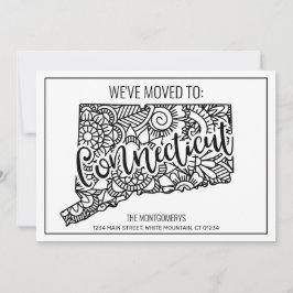 Wir haben Connecticut Staat Floral Mandala Zuhause Ankündigung