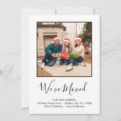 Wir haben Custom Foto Blue Kariert Holiday Moving Ankündigung (Vorderseite)