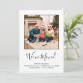 Wir haben Custom Foto Blue Kariert Holiday Moving Ankündigung (Stehend Vorderseite)