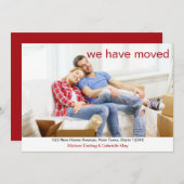 Wir haben Custom Foto Deep Red New Address verscho Ankündigung (Vorne/Hinten)