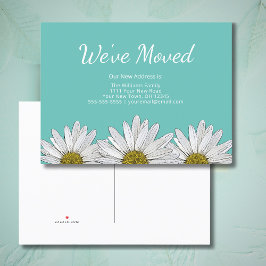 Wir haben Daisies Trendy Aquamarin Green New Zuhau Ankündigungspostkarte