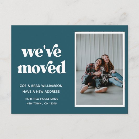 Wir haben das Adressenwechsel-Foto verschoben und Postkarte (Vorderseite)