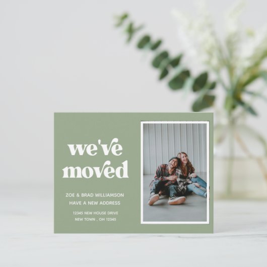 Wir haben das Adressenwechsel-Foto verschoben und Postkarte (Stehend Vorderseite)