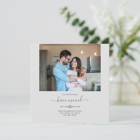 Wir haben das Adresswechsel-Foto verschoben Ankündigung (Stehend Vorderseite)