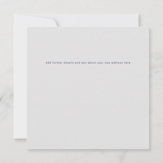 Wir haben das Adresswechsel-Foto verschoben Ankündigung (Rückseite)