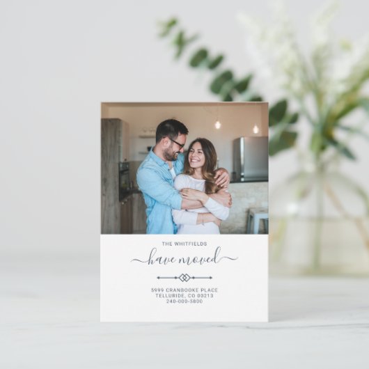 Wir haben das Adresswechsel-Foto verschoben Ankündigungspostkarte (Stehend Vorderseite)