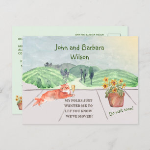 Wir haben das Budget in die Landschaft der Familie Ankündigungspostkarte