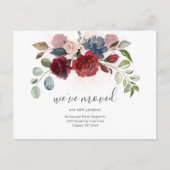 Wir haben das Burgund-Floral-Bewegung bewegt Ankündigungspostkarte (Vorderseite)