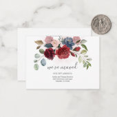 Wir haben das Burgund-Floral-Bewegung bewegt Mitteilungskarte (Vorderseite/Rückseite Beispiel)