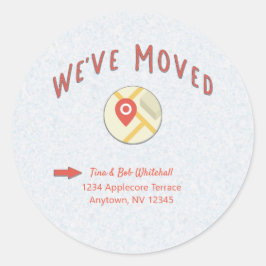 Wir haben das Button "Ort verschoben" Icon Compute Runder Aufkleber